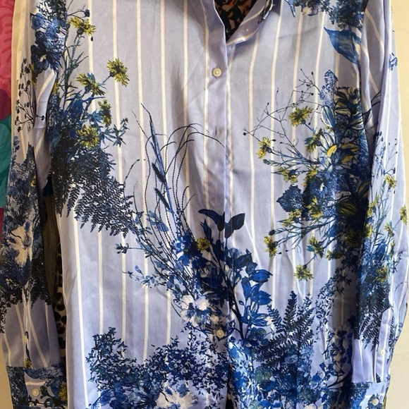 Banana Republic Tops - Floral Blue and White Button down Shirt